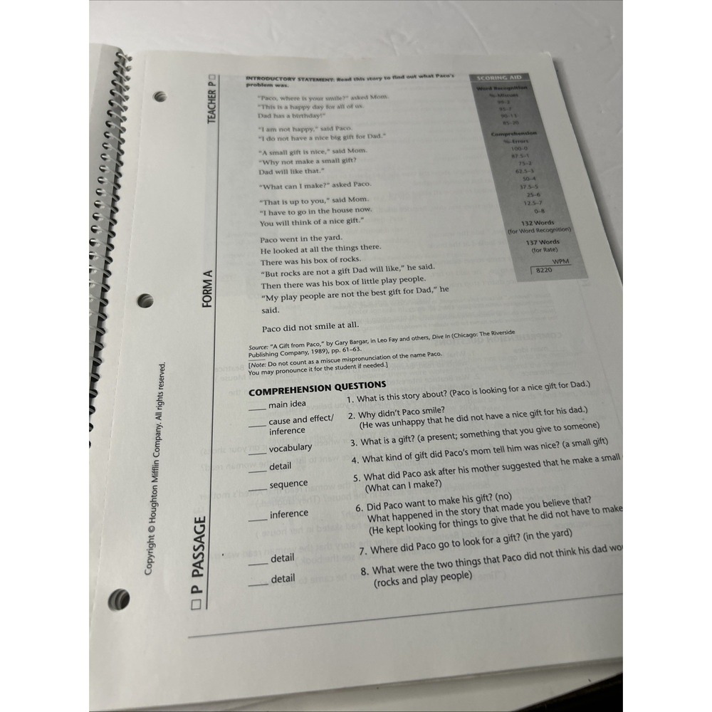 Informal Reading Inventory: Preprimer to Twelfth Grade, Sixth Edition - GOOD - Picture 6 of 8